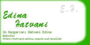 edina hatvani business card